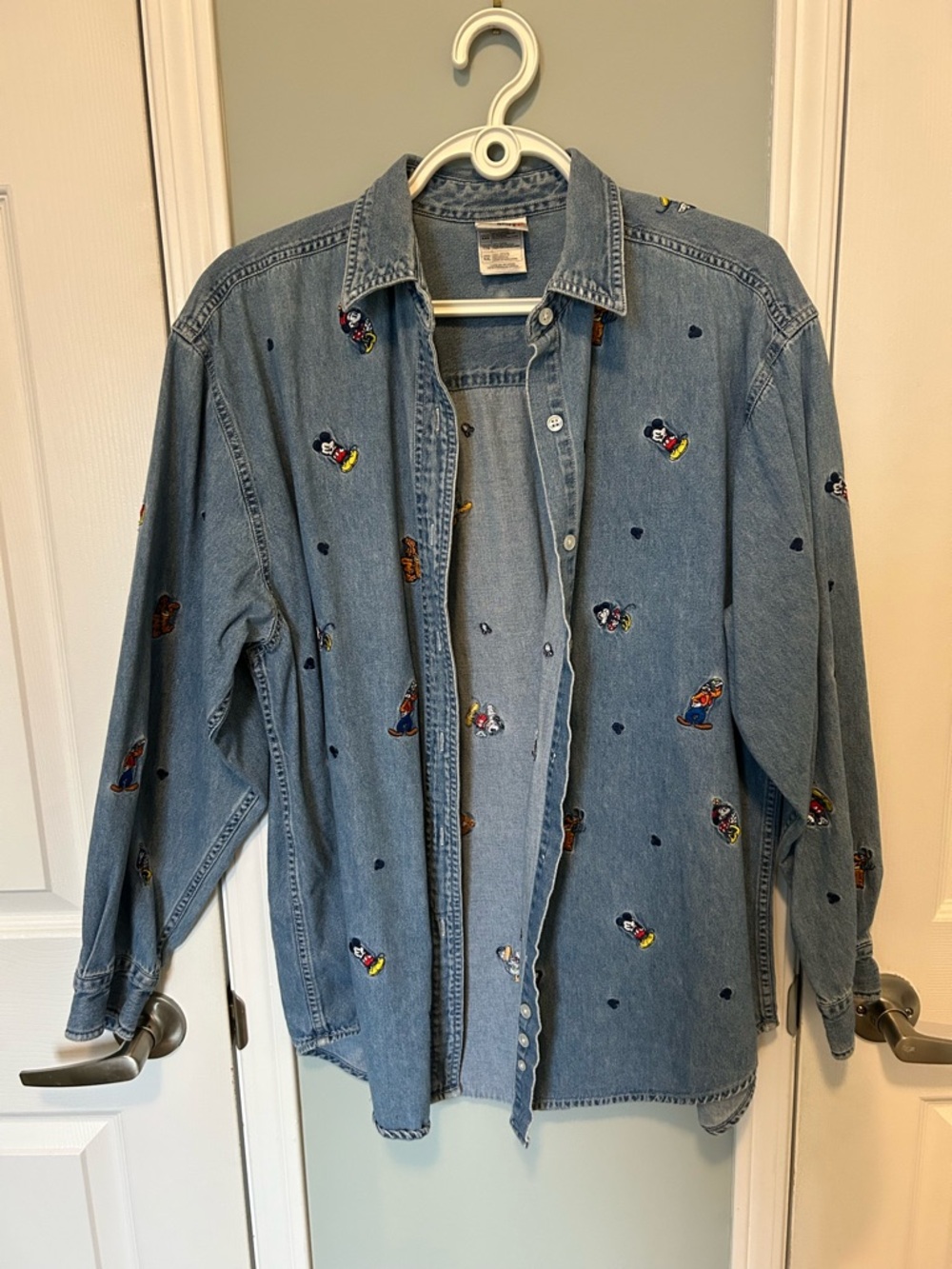 Disney Light Blue Denim Shirt with Red Logo